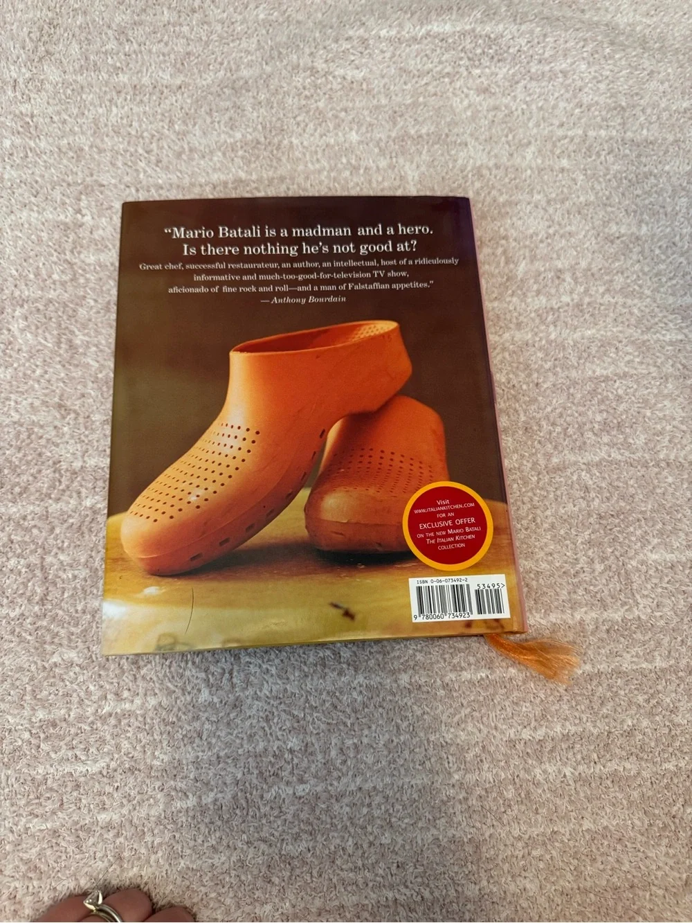 Mario Batali Molto Italiano Cookbook - Orange Cover